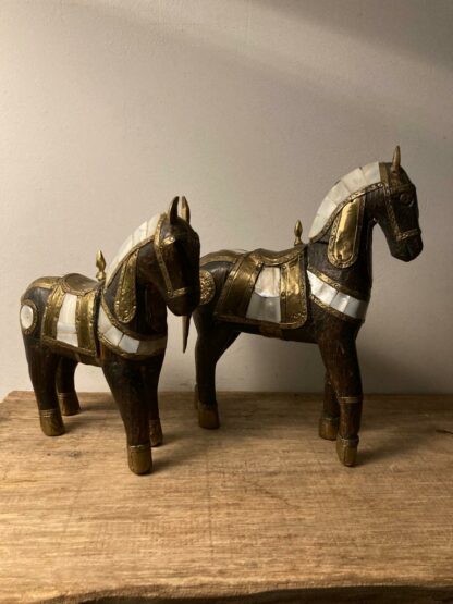 Antieke Houtsnijwerk Paarden