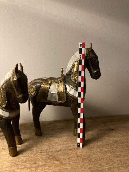 Antieke Houtsnijwerk Paarden - Afbeelding 3