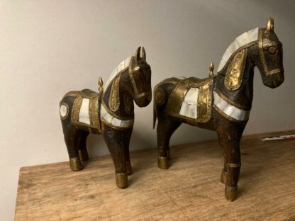Antieke Houtsnijwerk Paarden - Afbeelding 8