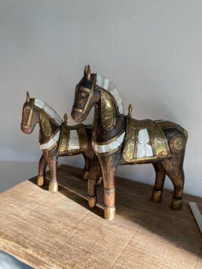 Antieke Houtsnijwerk Paarden - Afbeelding 9